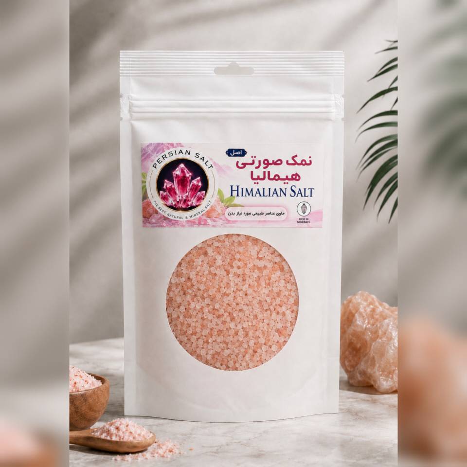 نمک صورتی‌ گرانول پرشین ۵۰۰ گرمی پک ۲۴ عددی